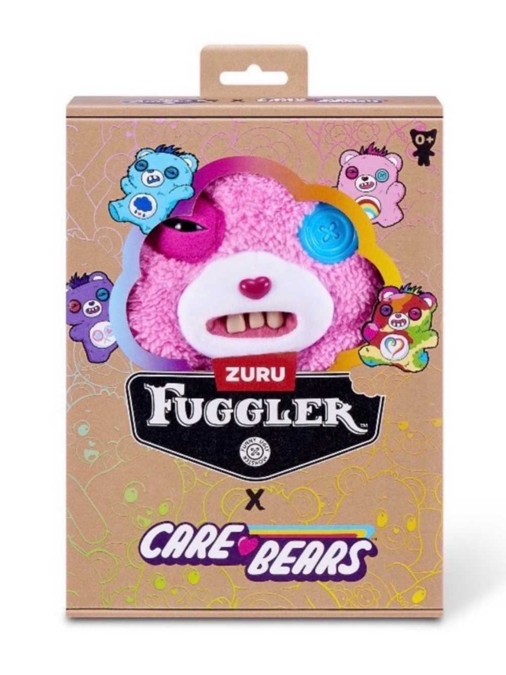 Fuggler x Care Bears Cheer Bear Pink Plush Viral Toy HTF ZURU 9” Fuggler